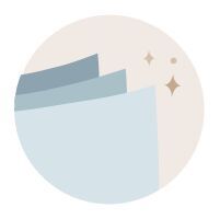Ilustración de hojas de papel superpuestas con destellos.